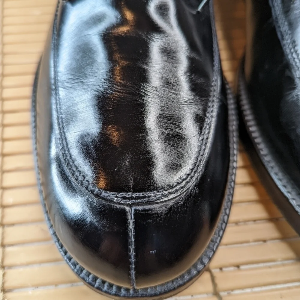 TO BOOT NEW YORK ADAM DERRICK Men's OXFORDS SHOES SPLIT TOE BLACK Leather SZ 10.